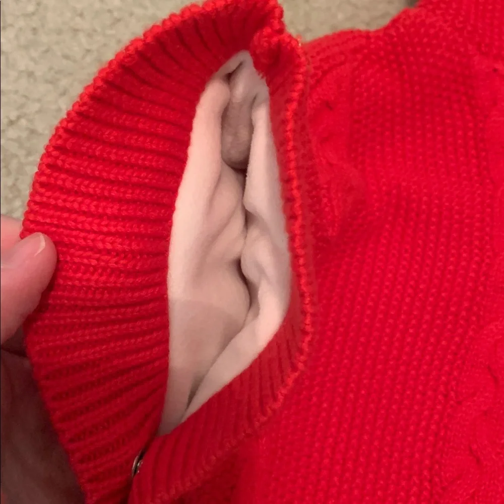 Carter’s Valentine’s Red Riding Hood Cable Knit Sweater Poncho Fleece 12 Months